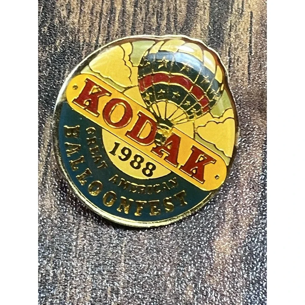 Lot Of 2 Kodak Great American Balloonfest 1988 Hot Air Balloons Lapel Hat Pin
